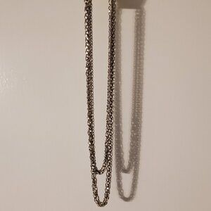 Vintage Crown Trifari 54" Stainless Steel Chain Necklace